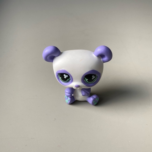 Littlest Pet Shop Other - Littlest Pet Shop LPS Panda Bear Monopoly White Purple Authentic Clover Eyes